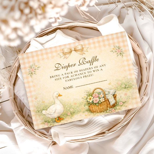 Whimsical Silly Goose Spring Diapper Raffle エンクロージャーカード