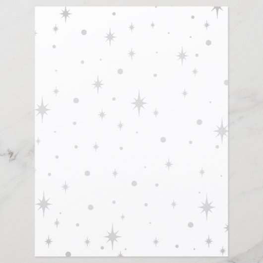 Whimsical Silver Star Junk Journal Paper  (裏面)