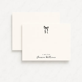 Whimsical simple bow, a note from flat card 招待状