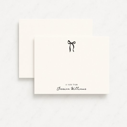 Whimsical simple bow, a note from flat card 招待状