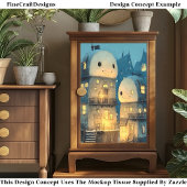 Whimsical Smiling Snowmen Houses DW9L Decoupage 薄葉紙