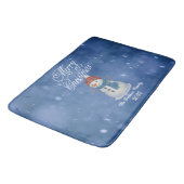 Whimsical Snow Man Merry Christmas バスマット (アングル)