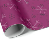 Whimsical Snowflakes Christmas Pattern Purple ラッピングペーパー (ロールコーナー)