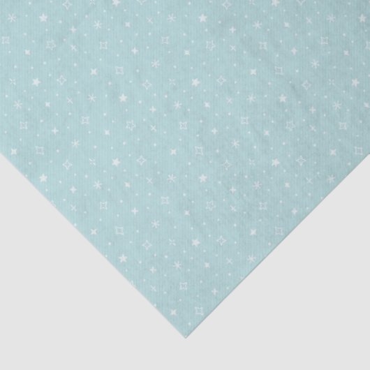 Whimsical Snowflakes in Aqua Blue Pattern 薄葉紙 (詳細)