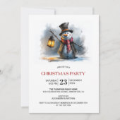 Whimsical Snowman Christmas Party 招待状 (正面)