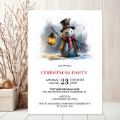 Whimsical Snowman Christmas Party 招待状
