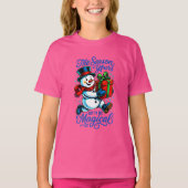 Whimsical Snowman Christmas Tee Festive Holiday Tシャツ (正面)