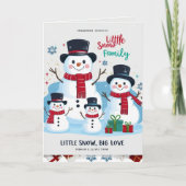 Whimsical Snowman Family of 4 Folded Christmas カード (正面)