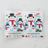 Whimsical Snowman Family of 4 Folded Christmas カード (内部)