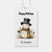 Whimsical Snowman Holiday Gift Tag ギフトタグ (正面)