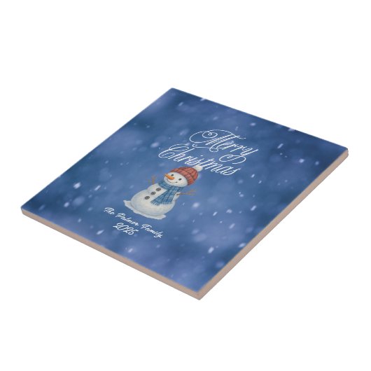 Whimsical Snowman Merry Christmas タイル (側面)