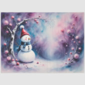 Whimsical Snowman | Pastel Winter Christmas 薄葉紙 (正面)