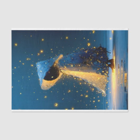 Whimsical Snowman Spirit In Cloak DX3L Decoupage 薄葉紙 (正面)