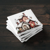 Whimsical Snowy Christmas House Magnet マグネット
