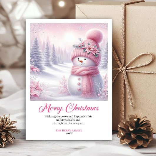Whimsical Snowy Forest Kids Digital Christmas Card シーズンカード