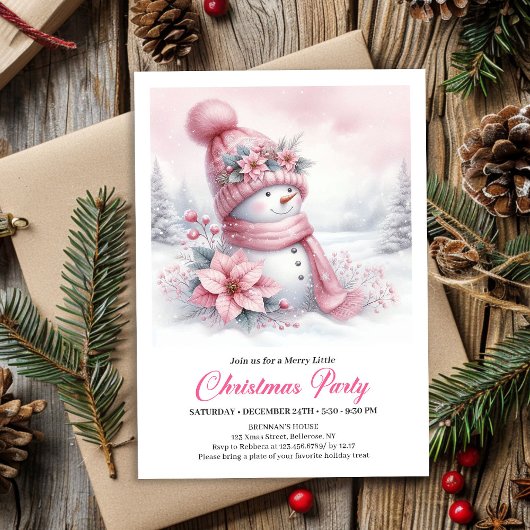 Whimsical Snowy Forest Kids Digital Download Xmas 招待状