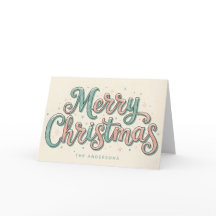 Whimsical Snowy Script Merry Christmas