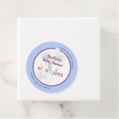 Whimsical Soft Blue Floral Baby Shower Personalize フェイバータグ (インサイチュ)