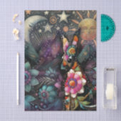 Whimsical Southwest Coyote Animal Decoupage 薄葉紙 (クラフト)