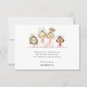 Whimsical Spa Party Birthday Thank You Notes サンキューカード (正面)
