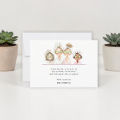 Whimsical Spa Party Birthday Thank You Notes サンキューカード