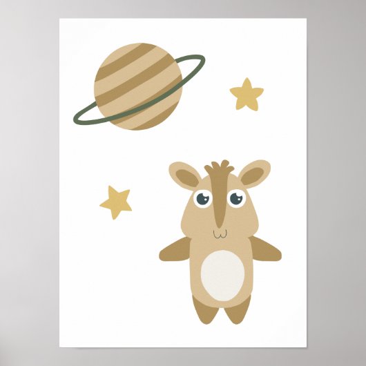 Whimsical Space Animal Planet Stars Kids ポスター (正面)