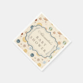 Whimsical Space Nursery Baby Shower スタンダードカクテルナプキン (角)