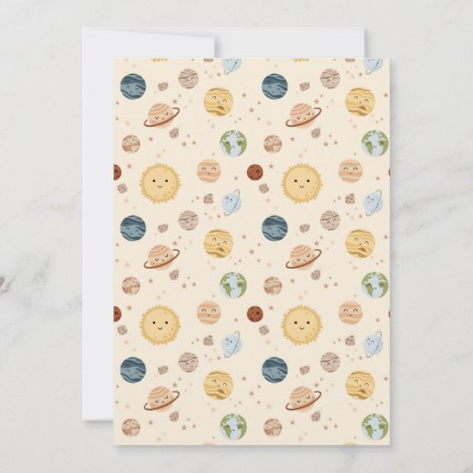 Whimsical Space Nursery Baby Shower 招待状 (裏面)