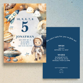 Whimsical Space Personalized Birthday Invitation 招待状