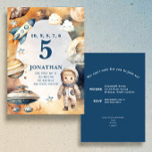 Whimsical Space Personalized Birthday Invitation 招待状