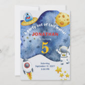 Whimsical Space Personalized Birthday Invitation 招待状 (正面)