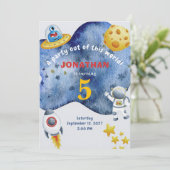 Whimsical Space Personalized Birthday Invitation 招待状 (スタンド正面)