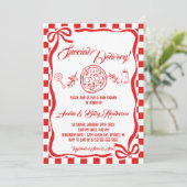 Whimsical Special Delivery Italian Pizza Baby Show 招待状 (スタンド正面)