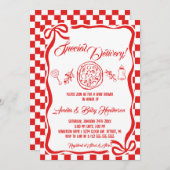 Whimsical Special Delivery Italian Pizza Baby Show 招待状 (正面/裏面)