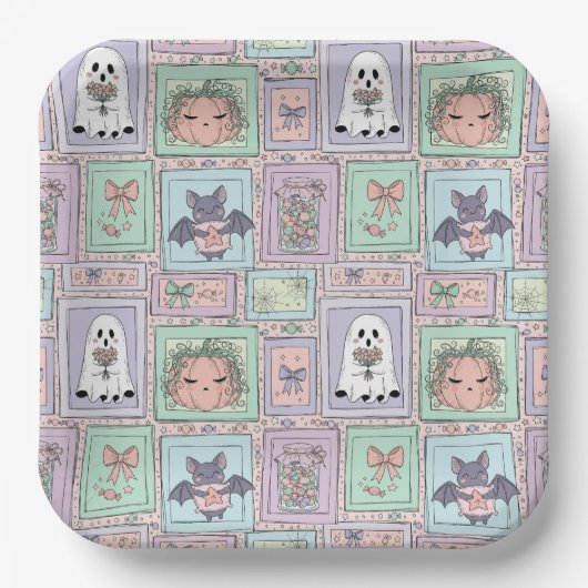Whimsical Spirits in Pastel Dreams ペーパープレート (正面)
