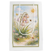 Whimsical Spring Bellflowers Garden ミディアムペーパーバッグ (裏面)