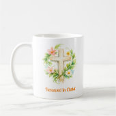 Whimsical Spring Cross Mug - Custom Easter Design コーヒーマグカップ (左)