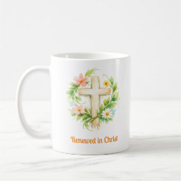 Whimsical Spring Cross Mug - Custom Easter Design コーヒーマグカップ