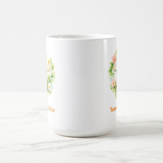 Whimsical Spring Cross Mug - Custom Easter Design コーヒーマグカップ (中央)