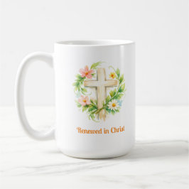 Whimsical Spring Cross Mug - Custom Easter Design コーヒーマグカップ