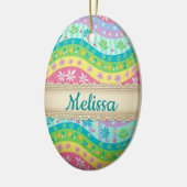 Whimsical spring Egg personalized セラミックオーナメント (左)