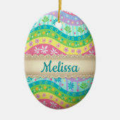 Whimsical spring Egg personalized セラミックオーナメント (正面)