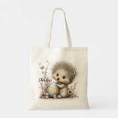 Whimsical Spring Hedgehog Illustration トートバッグ (裏面)
