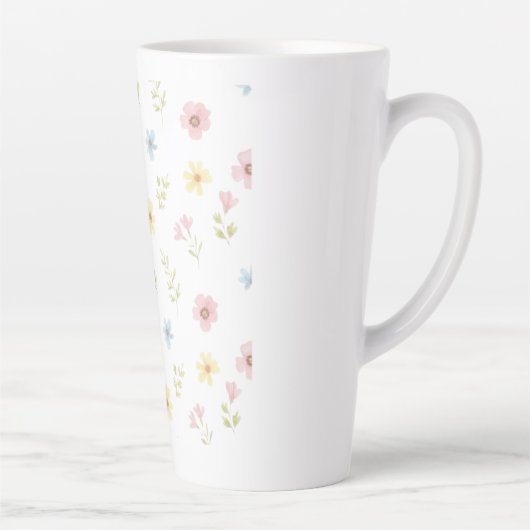 Whimsical Spring Meadow Ceramic Mug - Aesthetic カフェラテマグ (右)
