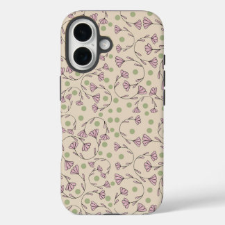 Whimsical Spring Vines – Floral Dotted Mobile Case iPhone 16ケース