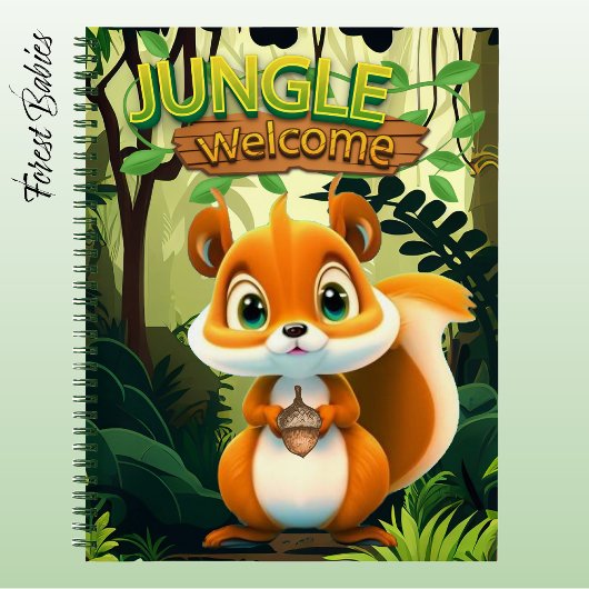 Whimsical Squirrel Animal Cartoon Graphic Forest🐿 ノートブック