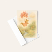 Whimsical Squirrel with Heart Balloons Valentine  カード