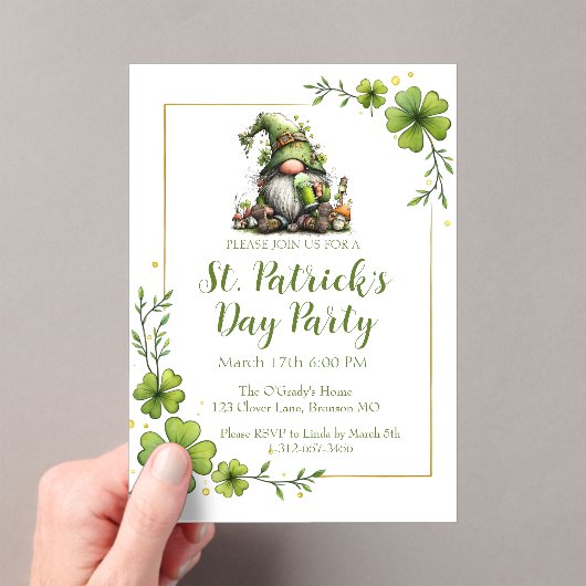 Whimsical St. Patrick’s Day Celebration Invite  アクリル招待状 (インサイチュ (ポータブル))