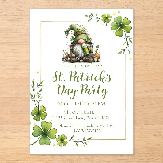 Whimsical St. Patrick’s Day Celebration Invite  アクリル招待状 (正面)