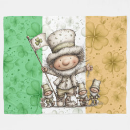 Whimsical St. Patrick’s Day Characters  フリースブランケット